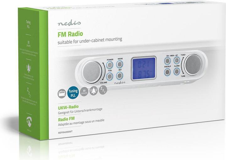 Productafbeelding Nedis Keukenradio FM-radio Onderkastradio 30 voorkeurzenders Display met automatische D (FM)