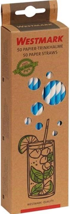 Actual product image Westmark 50 paper drinking straws, blue-white, 19,7 cm, 50 sb (50 x)