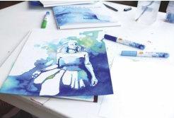 Image du produit Solo Goya Aqua Paint Marker Powerpack (Noir, Bleu cobalt, Oxyde brun foncé, Cyan, Gris clair, Jaune-vert, Vert permanent, 12 x)