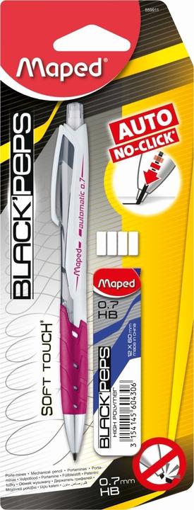 Actual product image Maped Mechanical pencil 0,7mm 4wheel +12 leads,Black Peps (0.70 mm, HB, 1 x)
