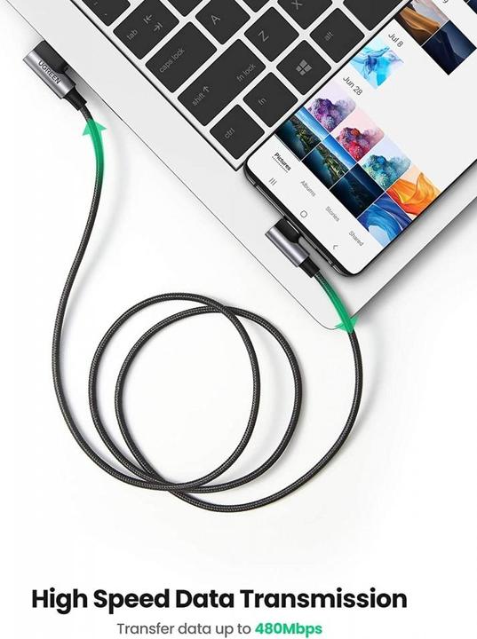 Actual product image Ugreen Right Angle USB C Quick Charging Cable (0.50 m, USB 2.0)