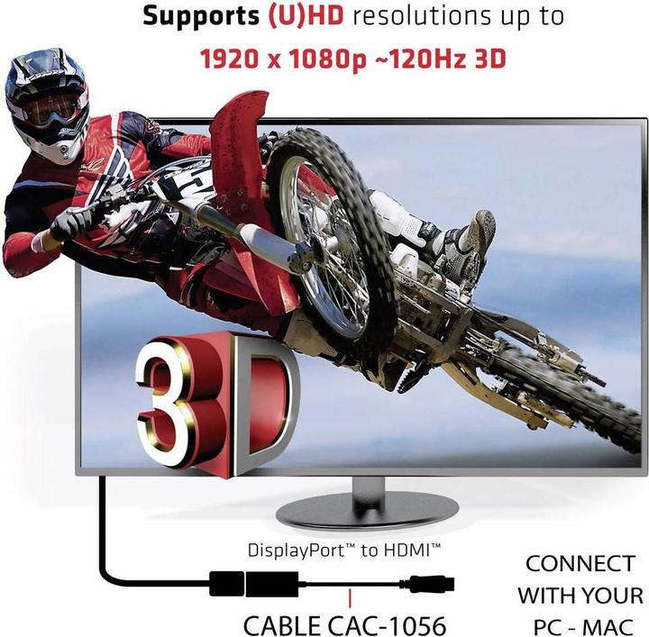 Produktbild Club 3D DisplayPort – HDMI (0.20 m, HDMI, DisplayPort)