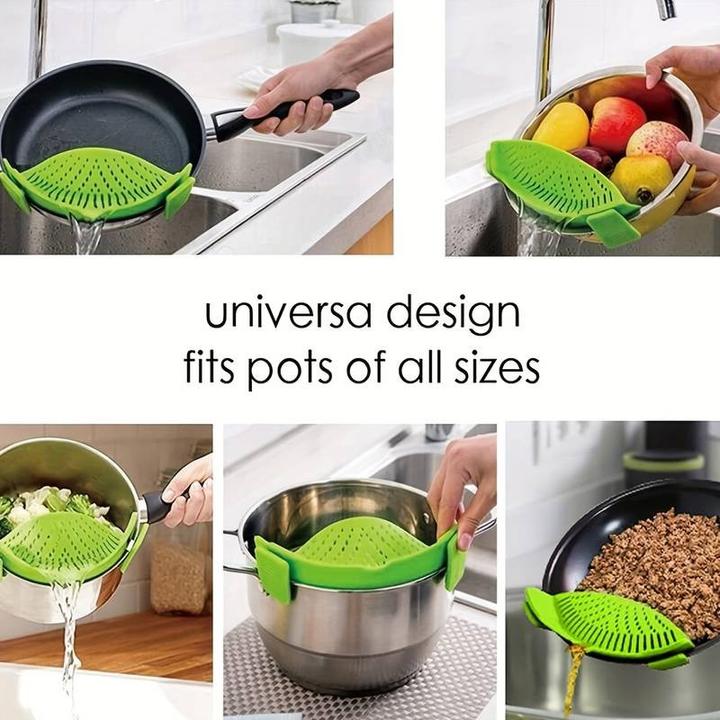Produktbild ASMI Universelles, hitzebeständiges Clip-on-Silikon Abtropfsieb (Kunststoff)
