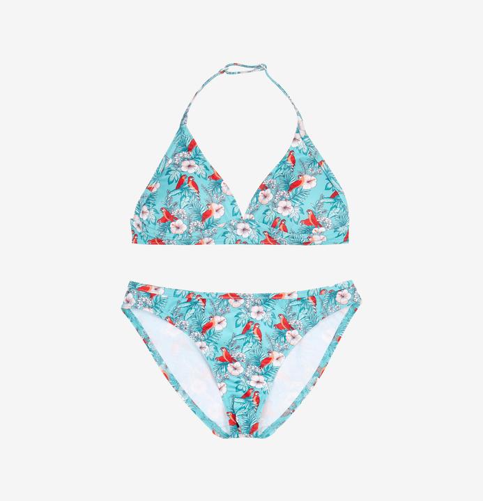 Olaian Bikini-Set Surfen Mädchen Tali türkis/geblümt (140)