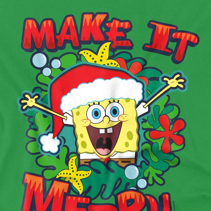 Produktbild Spongebob Squarepants Make It Merry TShirt weihnachtliches Design (4XL)