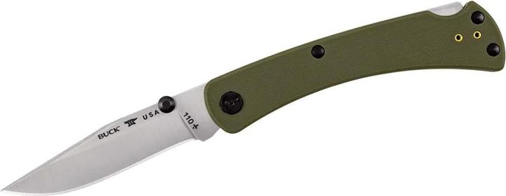 Image du produit Buck 110 SLIM PRO TRX, vert, acier S30V, inoxydable, Back Lock, poignée G10, clip de poche Tip Up (9.50 cm)