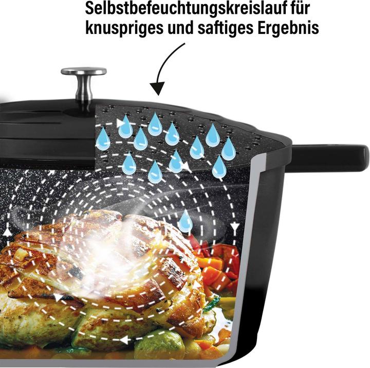 Produktbild Stoneline 20094 Roasting Pot, ø 20cm, with cast aluminum lid, capacity 2,6L, black (20 cm, Bräter + Schmortopf, Aluminium)