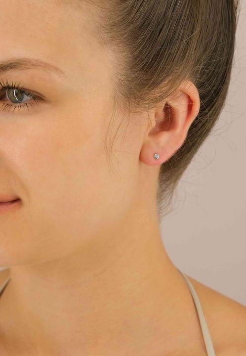 Actual product image Muau Stud earrings frame setting (750, 14 K gold)