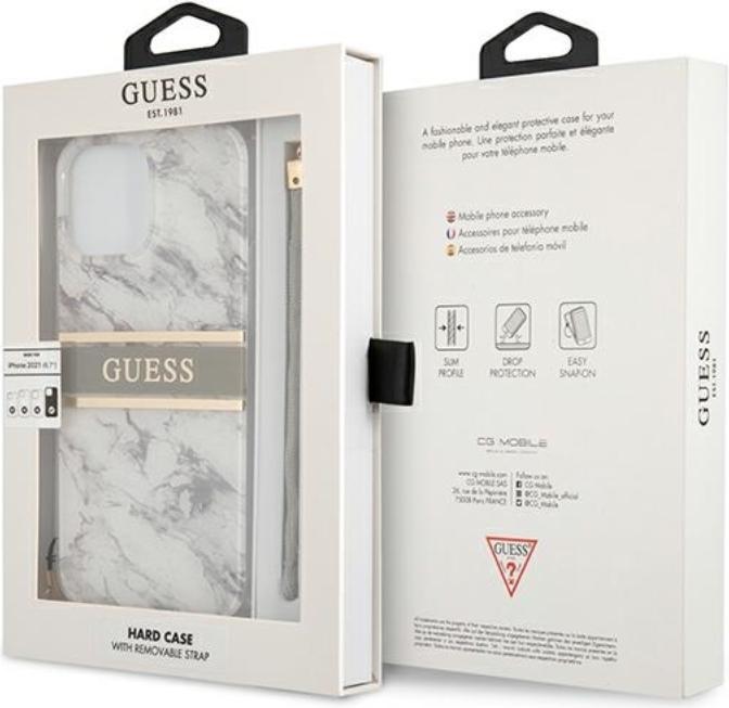 Actual product image Guess Hard Cover Marble Stripe with Strap (Apple iPhone 13 Pro Max)