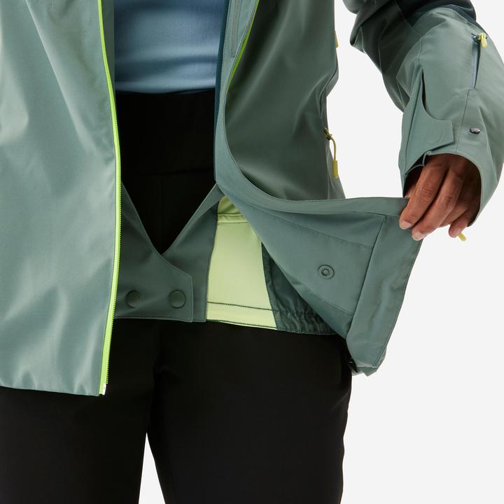 Image du produit Wedze Veste de ski imperméable et résistante femme, 500 SPORT verte (XS)