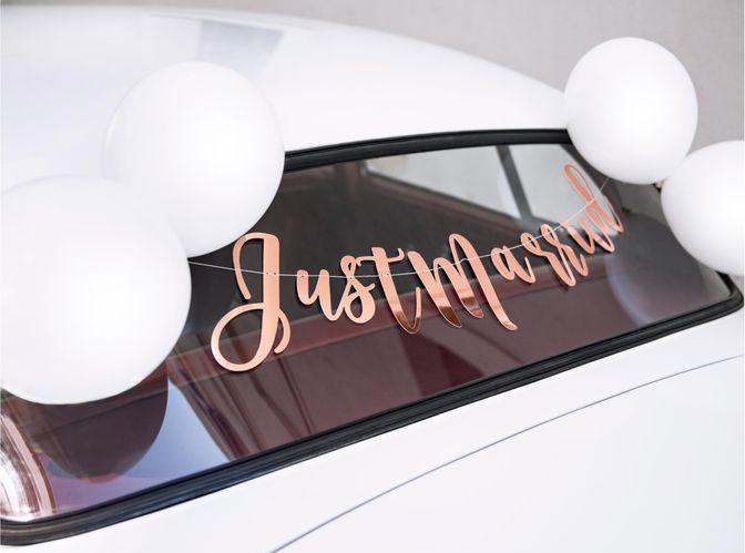 Image du produit Partydeco Set de décoration de voiture pour accessoires de fête or rose/blanc