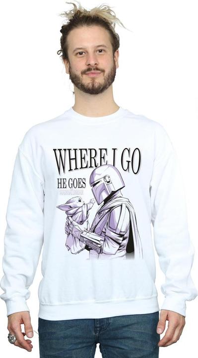Immagine prodotto Star Wars The Mandalorian Where I Go Felpa Uomo (5XL)