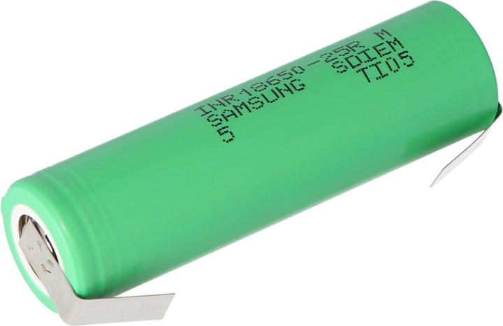 Produktbild Samsung Akku INR18650-25R ungeschützt mit Lötfahne U Form (1 Stk., 18650, 2500 mAh)