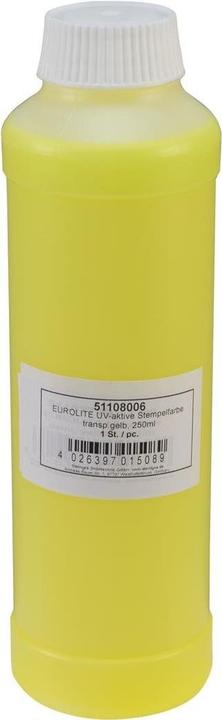 Produktbild Eurolite Schwarzlicht-, UV- Leuchtfarben UV-aktive Stempelfarbe, transp.gelb,250ml 51108006 Transparent-Gelb