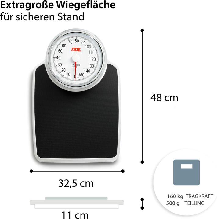 Image du produit ADE Balance analogique personnelle (160 kg)