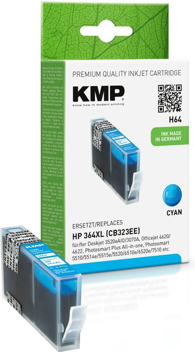Image du produit KMP H64 Cartouche d'encre comp. HP CB 323 EE No. 364 XL (C)