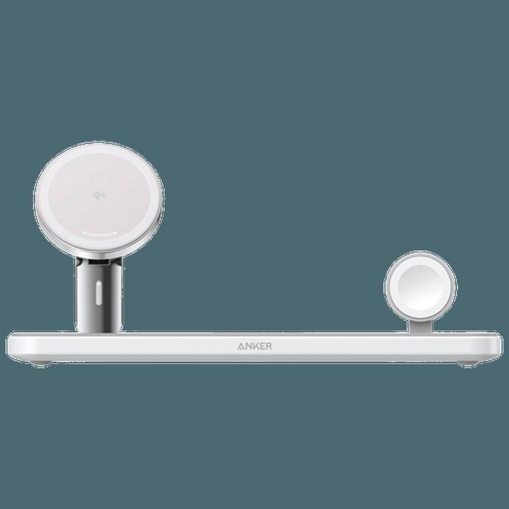 Produktbild Anker MagGo Magnetic Wireless Charger 15W, 3-in-1 Pad, White, EU Plug (25 W)