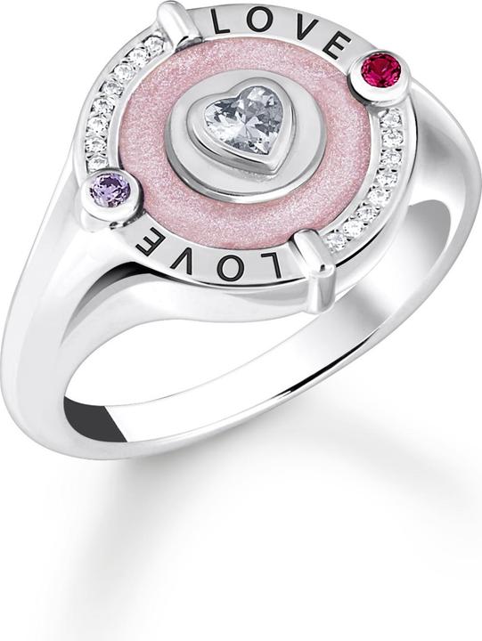Thomas Sabo Siegelring mit Herz und Steinen Silber (54, 925 Silber)