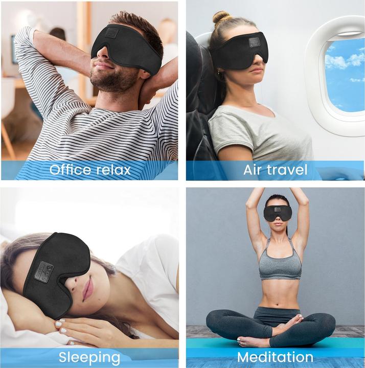 Produktbild PhoneLook Premium Bluetooth Schlafmaske Kopfband mit integrierten Musik Lautsprechern