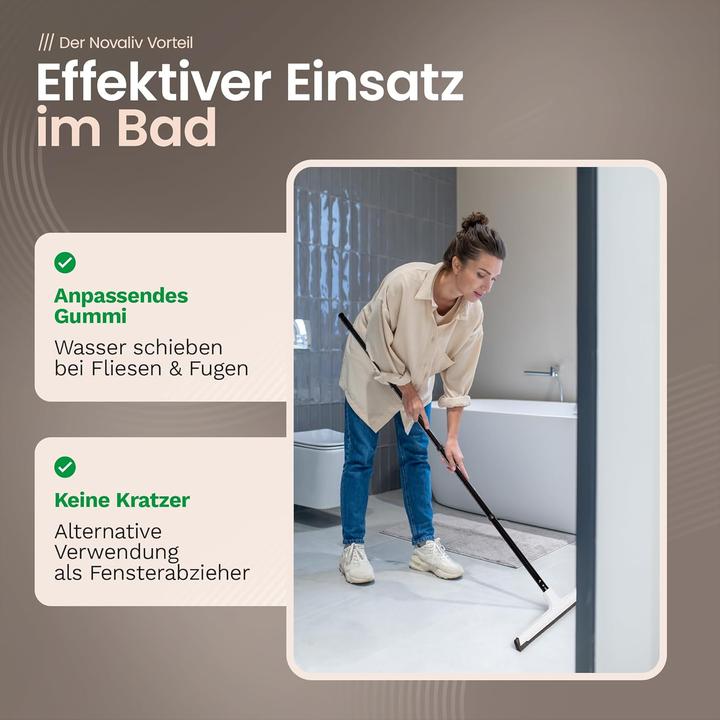 Produktbild Novaliv 2X Badabzieher Dusche Kunststoff 43cm I Wasser Abzieher Schieber für Boden Wasserabzieher Te