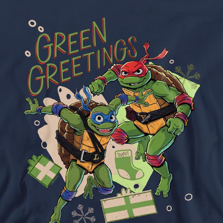 Immagine prodotto Teenage Mutant NT Christmas Greetings Felpa Leonardo e Raffaello Adulto Unisex (XL)