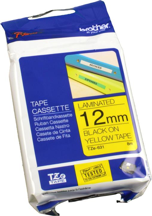Actual product image Brother Tze-631 (1.20 cm, Yellow, Black)