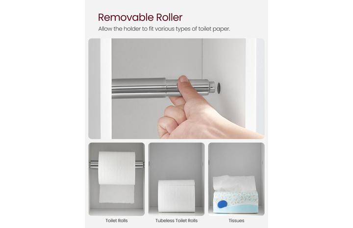 Actual product image Vasagle Shelf with toilet paper holder 76.7 x 18 cm, White
