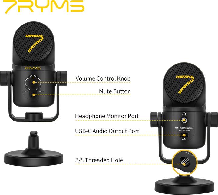 Produktbild 7Ryms Mini Condenser USB Microphone