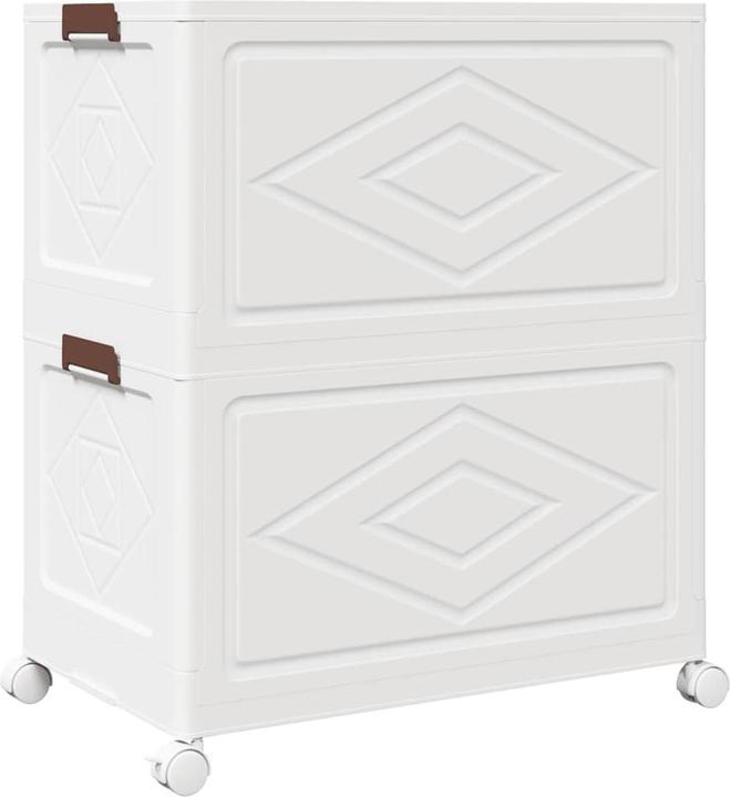 Image du produit VidaXL Boîte de rangement sur roulettes Empilable 2 étages 75 L 65 x 40 x 76cm (65 x 40 x 76 cm, 75 l)