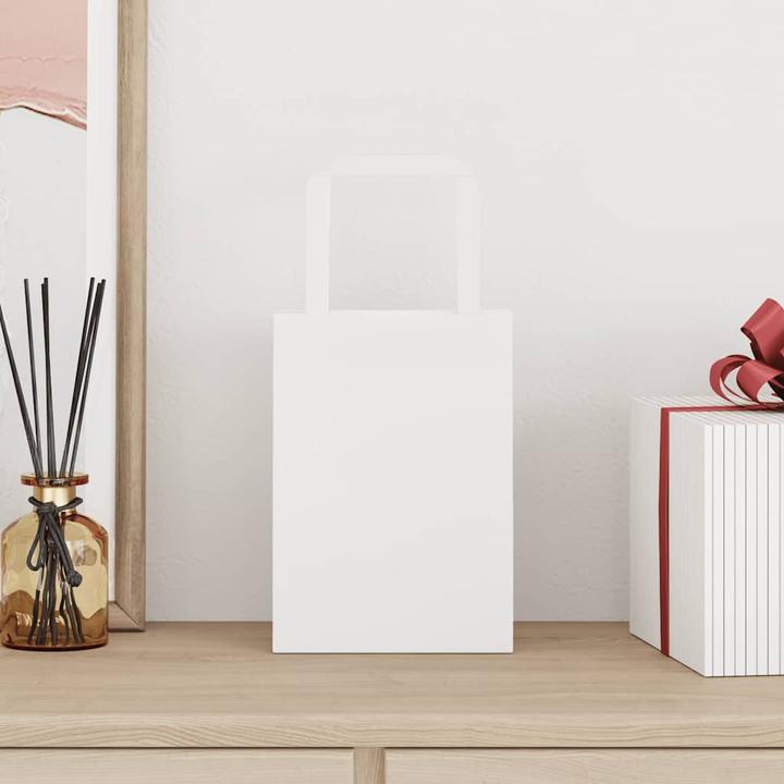 Produktbild VidaXL Kraftpapiertüten 250 Stk. mit Henkel Weiss 15x8x21 cm Papiertüte (Geschenktüte, 250 x)