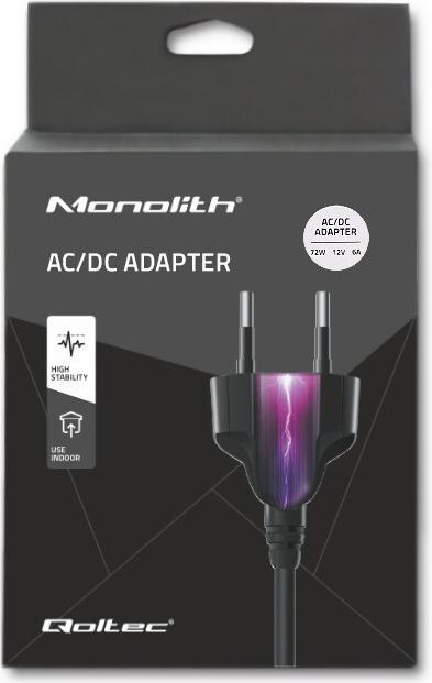 Produktbild Qoltec Universal AC adapter 72W| 12V| 6A| 5.5*2.5|+power cable (72 W)