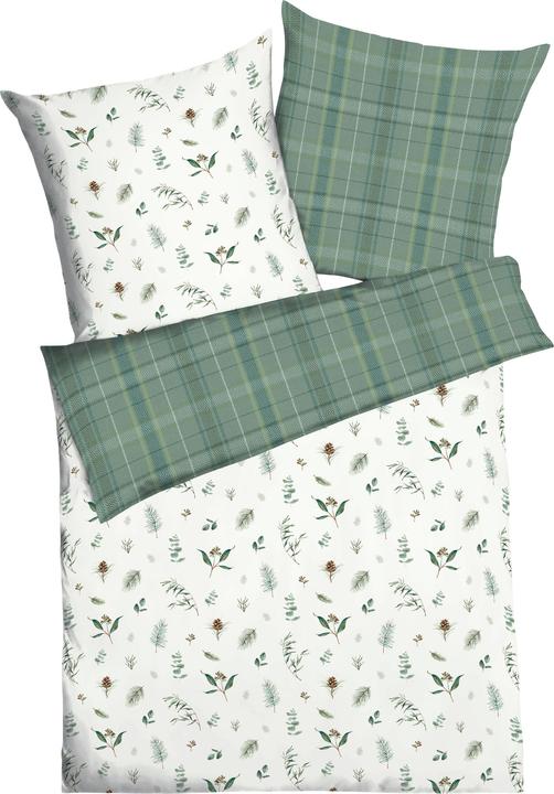 Produktbild Kaeppel Biber Bettwäsche Winter Greens grün (Bettwäsche Set, 135x200 cm, 80x80 cm)