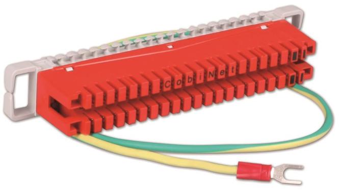 Image du produit Cobinet COBI 1020 056 Barrette de fil de terre LSA 2/38 38 fils Bac de montage avec