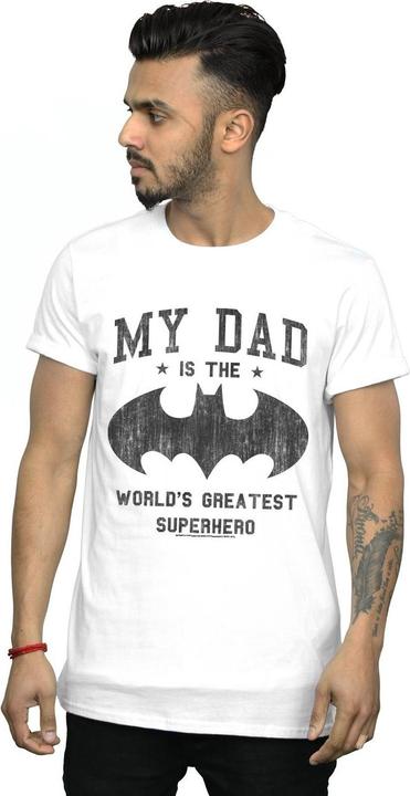 Immagine prodotto Batman My Dad Is A Superhero Maglietta Uomo (4XL)
