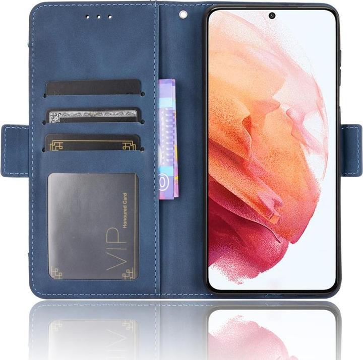 Actual product image Cover-Discount Galaxy S21+ - case with many card slots blue (Samsung Galaxy S21+)