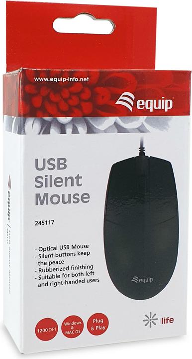Productafbeelding equip Optische muis USB-C Comp. rechts/linksdraaiend 1,5m zwart (Bedraad)