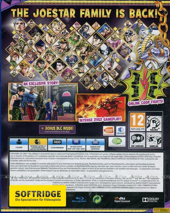 Image du produit Bandai Namco L'aventure bizarre de Jojo Les yeux du ciel (PS4, EN)