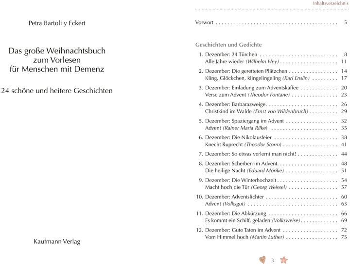 Nährwerte und Zutaten Das grosse Weihnachtsbuch zum Vorlesen für Menschen mit Demenz