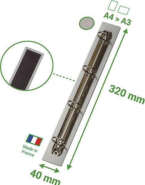 Produktbild Tarifold 4-Ringmechanik Ø 40 mm Aluminium passend für DIN A5 / DIN A4 / DIN A3