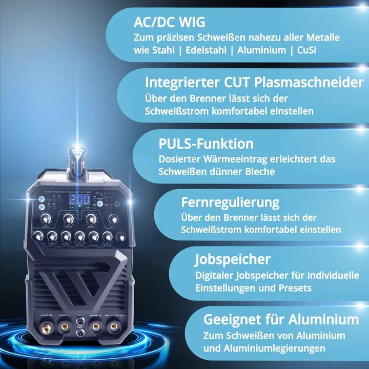 Immagine prodotto Stahlwerk Saldatrice AC/DC TIG 200 a impulsi con funzione ST CUT al plasma 200 A