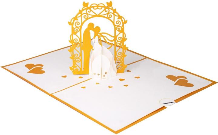 Image du produit Hervorragend Carte de voeux de mariage Couple d'or - 3D Pop-up (1 pcs)