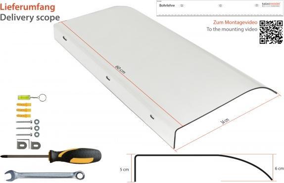 Produktbild Kabelmeister Wallbox-Überdachung - Regenschutz, UV-resistent, B 60cm x T 34cm