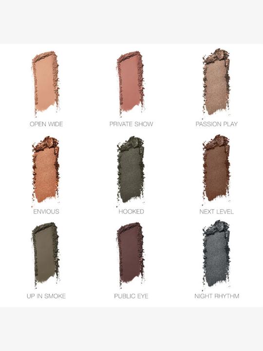 Actual product image NARS Cosmetics Climax (Matte mauve brown, Mat beige, Shimmering champagne, Metallic copper, Antique pewter, Shimmering deep brown, Mat khaki, Matte rich brown, Shimmering slate blue)