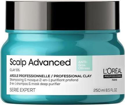 Actual product image L'Oréal Paris L'Oréal Professionnel - Shampoo and mask for oily scalp 2 in 1 Scalp Advanced (Anti-Oiliness 2-in- (250 ml, Liquid shampoo)