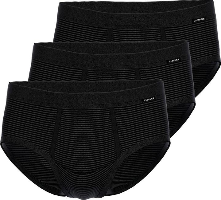 Ammann 3er Pack Jeans Feinripp Slip / Unterhose mit Eingriff