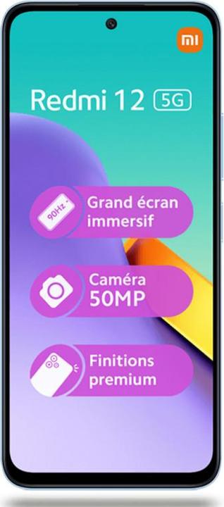 Actual product image Xiaomi Redmi 12 5G (128 GB, Sky blue, 6.79", Hybrid Dual SIM, 5G)