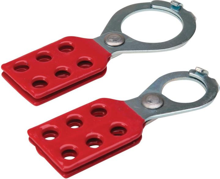 Actual product image Brady Steel hasp with lock (multi-point hasp), 38 mm, red (1 piece) (105719)
