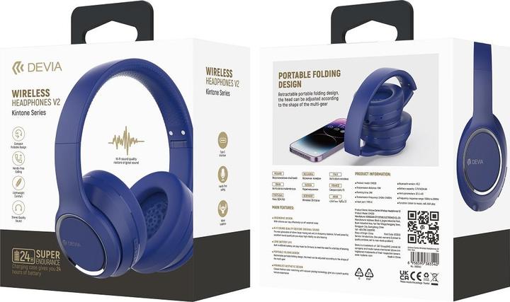 Produktbild Devia Bluetooth Kopfhörer Kintone blau (Kabellos)