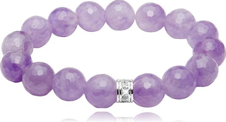 Immagine prodotto Leyda Bracciale Quarzo Ametista (20 cm, Argento 925, Pietra, pietra sinetica)