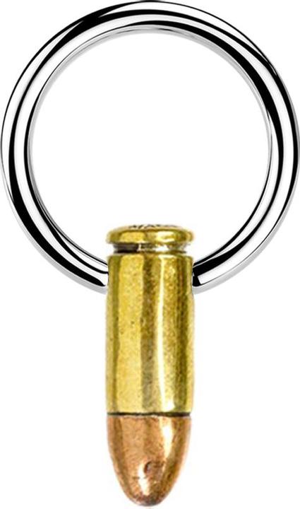 Produktbild Star Piercing Micro Closure Ring silber Patrone vergoldet (Kupfer, Chirurgenstahl 316L, Messing)